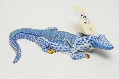 Lot 352 - A Herend figure of a crocodile.