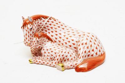 Lot 354 - Herend figure group of a horse and foal.