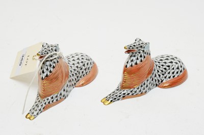 Lot 360 - Pair of Herend figures of collie dogs.