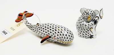 Lot 362 - Herend figure of a koala and a Herend whale.