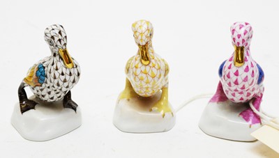 Lot 362A - Three Herend duck figures.