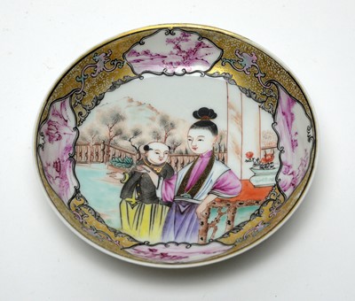 Lot 452 - Yongzheng Famille rose saucer.