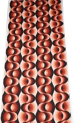 Lot 1025 - Vintage Fabric: a roll of vintage pink and brown swirled printed fabric