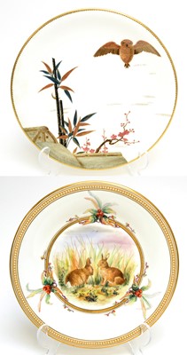 Lot 496 - Two Royal Worcester dessert plates