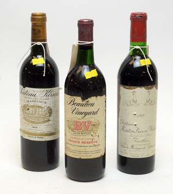 Lot 3 - Kirwan Margaux, Mouton Baron Philippe Pauillac, and Beaulieu Vineyard BV