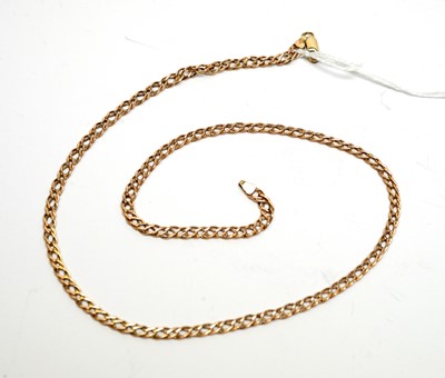 Lot 158 - A 9ct yellow gold curb link chain necklace.