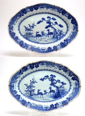 Lot 459 - Pair of Chinese export meat dishes