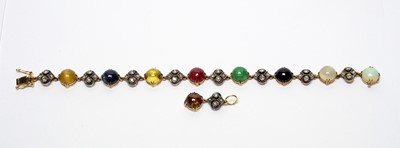 Lot 89 - Gemstone and diamond bracelet