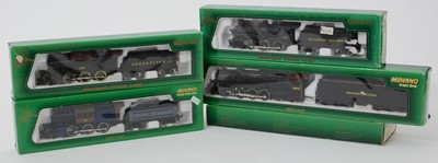 Lot 27 - Four Mehano HO-gauge locomotives and tenders.