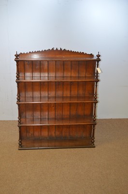Lot 15 - Early 20th C oak open bookshelf.