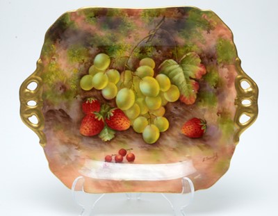 Lot 514 - Three Royal Worcester Fruit painted  Dessert Plates