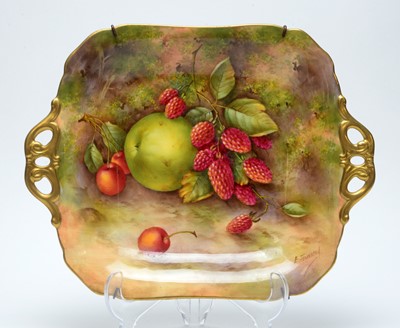 Lot 514 - Three Royal Worcester Fruit painted  Dessert Plates