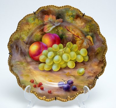 Lot 515 - Pair Royal Worcester fruit painted plates