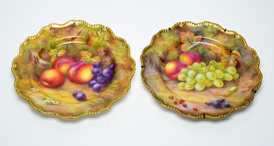 Lot 515 - Pair Royal Worcester fruit painted plates