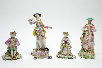 Lot 487 - Bow figure, Derby figure, pair Derby figures