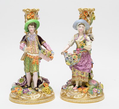 Lot 511 - Pair Minton Candlestick Figures