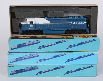 Lot 119 - Eight Athearn HO-gauge model diesel electric locomotives