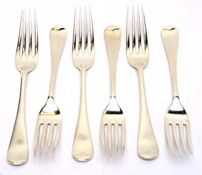Lot 190 - Six George VI silver dessert forks