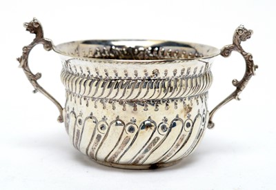 Lot 151 - Queen Anne style silver porringer
