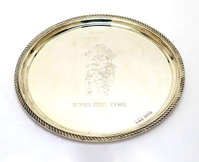 Lot 198 - Silver God of Tyne waiter, by Reid & Sons