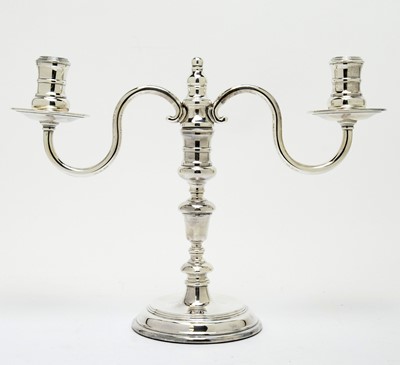 Lot 200 - A silver twin-branch candelabra