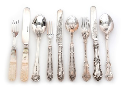 Lot 178 - Three knife, fork and spoon christening sets
