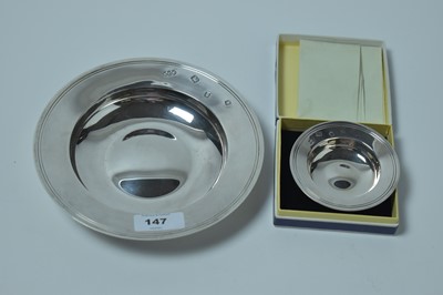 Lot 147 - Two Elizabeth II silver Armada dishes