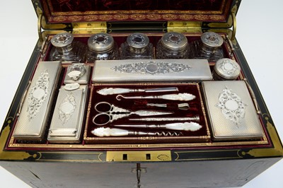 Lot 181 - A fine early Victorian travel box