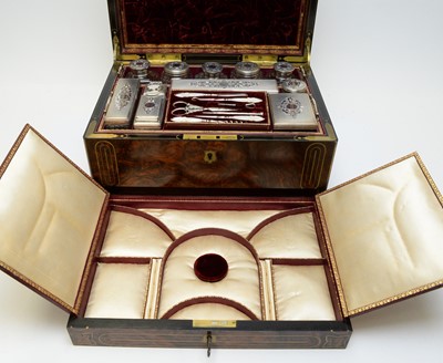Lot 181 - A fine early Victorian travel box