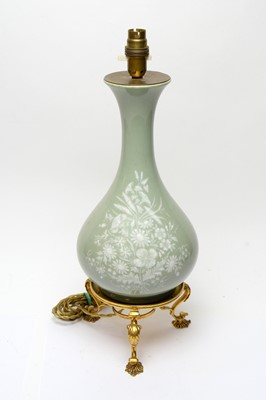 Lot 535 - Continental Pate Sur Pate vase as a lamp