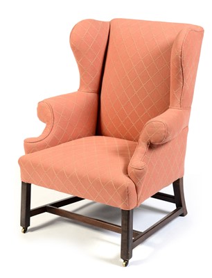 Lot 616 - Early 20th Century wing back armchair, in the Georgian style