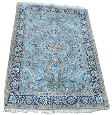 Lot 323 - Part silk Tabriz rug