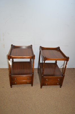 Lot 52 - Pair of 20th C mahogany bedside tables.