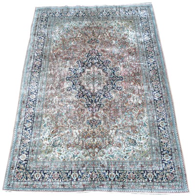 Lot 394 - A silk Kashan carpet