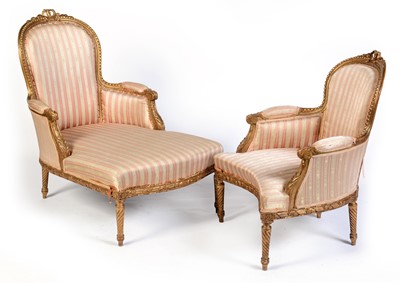 Lot 662 - French 19th Century giltwood Duchesse Brisee