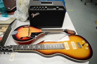 Lot 466 - Vorson lap steel guitar, Glarry mandolin and an amp