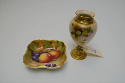 Lot 415 - Royal Worcester vase and fruit dish