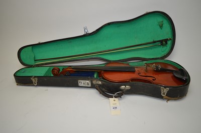 Lot 436 - An early 20th Century violin