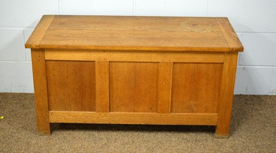 Lot 13 - A 20th Century oak blanket box.