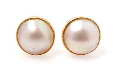 Lot 68 - A pair of mabe pearl earrings