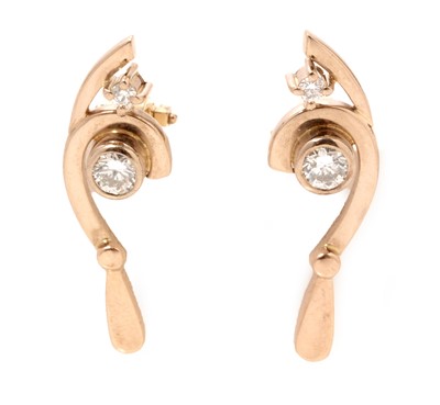 Lot 69 - A pair of diamond earrings by Catherine Best