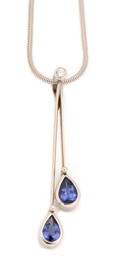 Lot 72 - A limited edition tanzanite and diamond pendant by Catherine Best