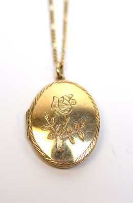 Lot 7 - A 9ct gold pendant locket on chain.