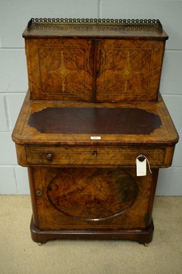 Lot 129 - A Victorian walnut bonheur du jour.
