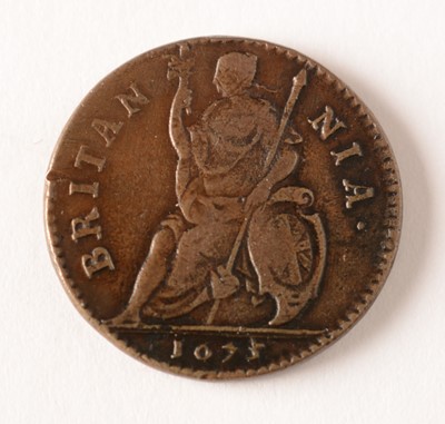 Lot 111 - Charles II, farthing, 1673