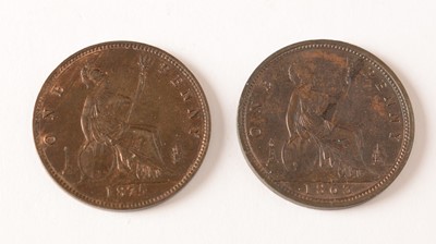 Lot 130 - Two Queen Victoria, Pennies.