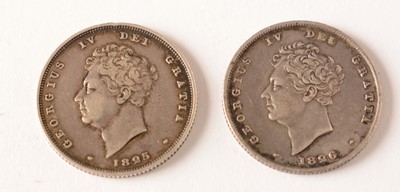 Lot 146 - Two George IV shillings, 1825 and 1826.