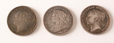 Lot 149 - Three Queen Victoria shillings