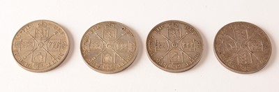 Lot 171 - A run of four Queen Victoria double-florins