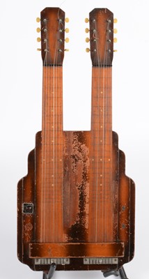 Lot 355 - Double-necked Hawaiian guitar formerly owned by Newcastle bandleader Peter Fielding